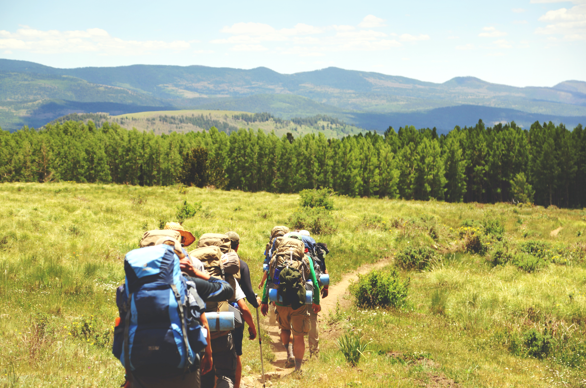 Familie am Wandern